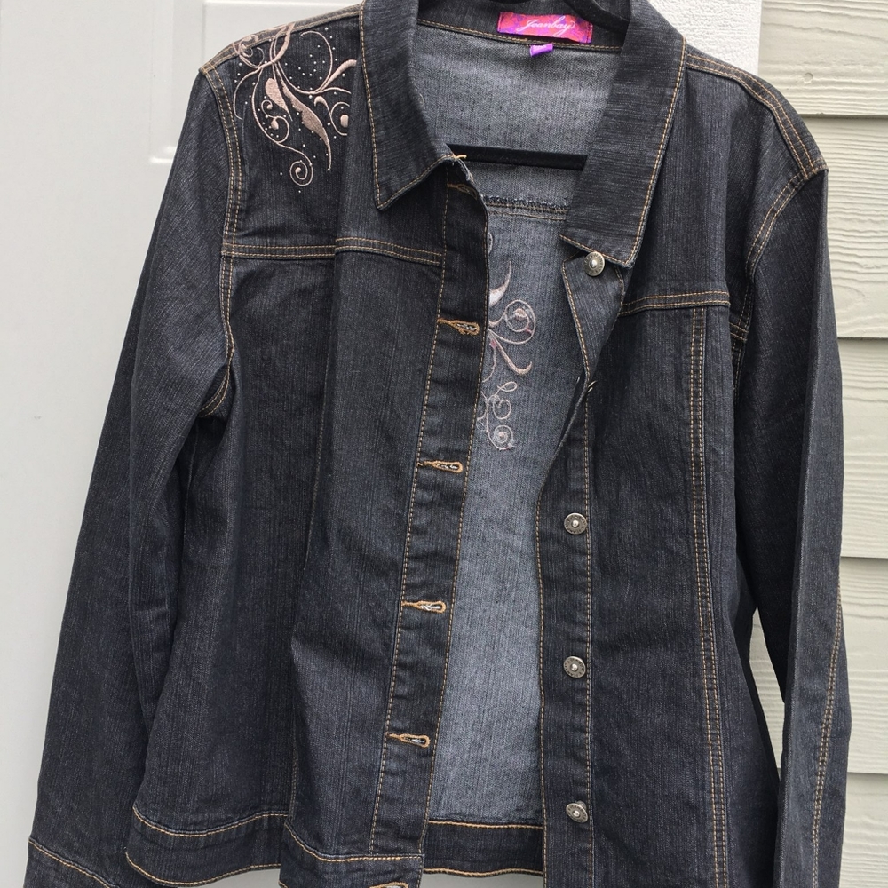 Jean bedazzled jacket